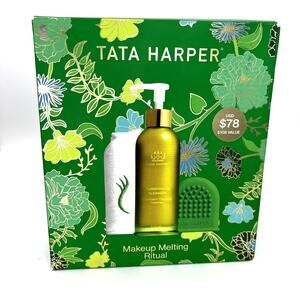 TATA HARPER Makeup Melting Ritual 3 Piece Box Set NEW Nourishing Oil Cleanser